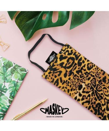 Washable Leopard Print Face Mask | 3 Layers Blended Cotton | Made in UK | London | Washable 100+ Times - Buy Online on GoSupps.com