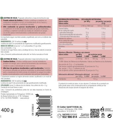 SANTIVERI LECITINA DE SOJA bote 400gr. produit sp cialis pour un usage quotidien poids 400 g s int gre facilement dans une routine de tous les jours et associe fonctionnalit pratique et sensatio - Buy Online on GoSupps.com