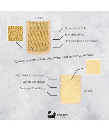 Eco Bath London Bamboo & Sisal Massage Glove | Exfoliating & Cleansing | Soft Natural Fibres for Spa-like Care - Buy Online on GoSupps.com