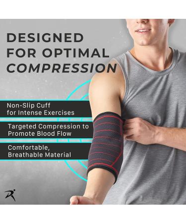 Rymora Elbow Brace Support Sleeve XS - Slate Grey | For Weightlifting & Weak Joints | Reduce Joint Pain | Men & Women - Buy Online on GoSupps.com