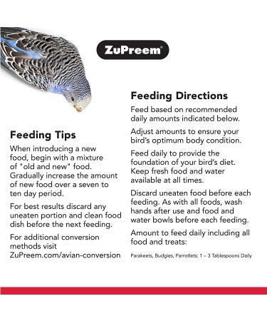 ZuPreem FruitBlend Pellets Bird Food for Small Birds - Made in USA Daily Blend for Parakeets, Budgies, Parrotlets - 2 Pound Pack - Buy Online on GoSupps.com