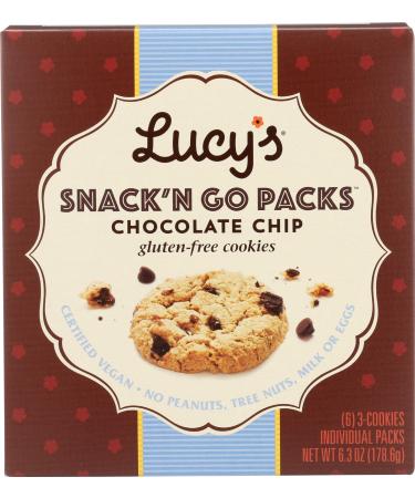 Lucy's Chocolate Chip Cookie Snack'n Go Packs, 6.3 Ounce