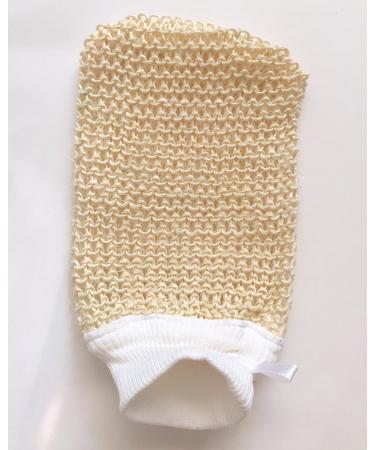 Exfoliating Sisal Back and Body Scrubber + Bath Mitt Glove with Cuff  All natural Loofah  Durable  Spa Brushing  Dry / Wet - Buy Online on GoSupps.com