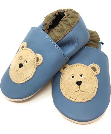 MiniFeet Premium Soft Leather Baby Shoes - Buy 4 Pairs, Get 1 Free! Blue Bear Toddler Shoes - Sizes 0-6 Months to 4-5 Years - Buy Online on GoSupps.com