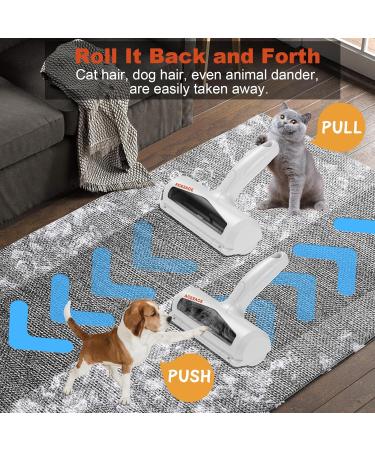 ACE2ACE Pet Hair Remover Roller Reusable Lint Roller with Visable Window Dog Cat Hair Remover Brush Surface Fur Removal Tool for Furniture Couch Carpet and Bedding White - Buy Online on GoSupps.com