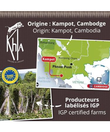 Khla Kampot Pepper Black Bio 500g - Organic Black Peppercorns from Cambodia - Direct from Producer - Premium Quality for Mills - Buy Online on GoSupps.com
