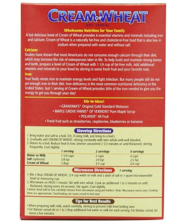Cream of Wheat Original Hot Cereal 28 oz - Pack of 4 | 2 1/2 Min Cook Time - Buy Online on GoSupps.com