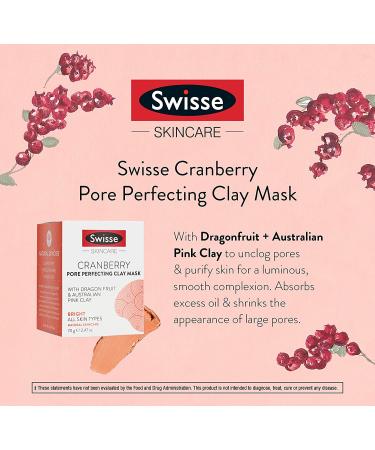Swisse Skincare Cranberry Pore Perfecting Clay Mask 2.47 oz | Deep Cleanse & Refine Pores - Buy Online on GoSupps.com