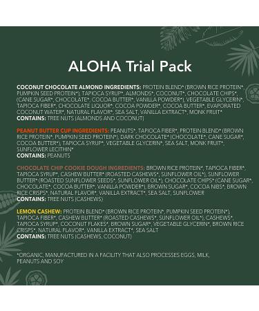ALOHA Organic Plant Based Protein Bars Trial Pack - 4 Flavors | Vegan, Low Sugar, Gluten-Free & Paleo | Non-GMO Snacks | Low Carb | Stevia & Erythritol-Free - Buy Online on GoSupps.com