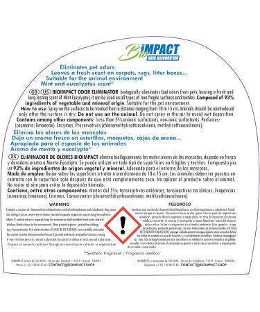 BioIMPACT ORMANT ROMBERS - Odor Neutralizers for Dog & Cat Urine - 2x750ml - Effective Surface Cleaner - Buy Online on GoSupps.com