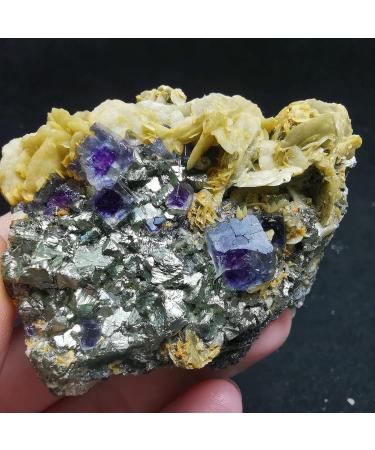 101.7gNatural Rare Chalcopyrite mica Violet Fluorite Cluster Specimen Stone and Crystal Crystal Quartz GEM ERTEYIN - Buy Online on GoSupps.com