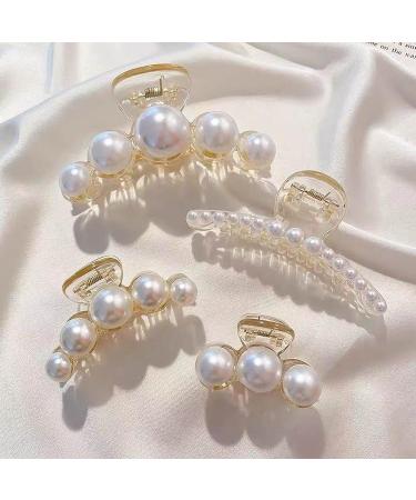 KWQINX hair clips pearl hair clips strong fixed hair clips large hair clips for styling clip suitable for mothers women girls daughters and girlfriends (4-piece set) - Buy Online on GoSupps.com