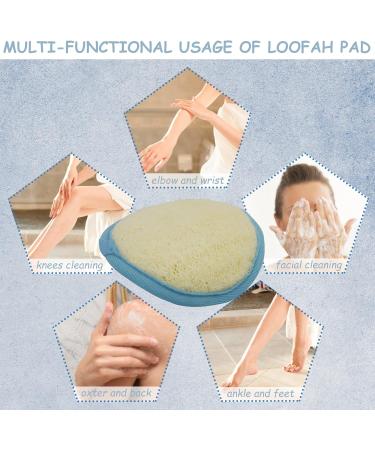 6 Pack Exfoliating Loofah Facial Cleaning Pads - Natural Organic Luffa & Soft Bamboo Terry | Hook & Elastic Hand Strap Scrubber - Buy Online on GoSupps.com