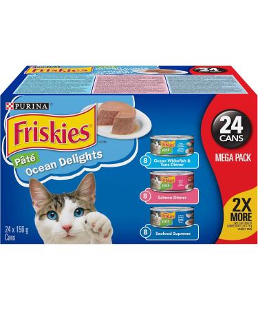 Purina Friskies Ocean Delights + Gravy Pleasures Cat Food Variety Pack (48 Cans) 156 g (Pack of 24) Cat Food + Gravy Pleasures - Buy Online on GoSupps.com