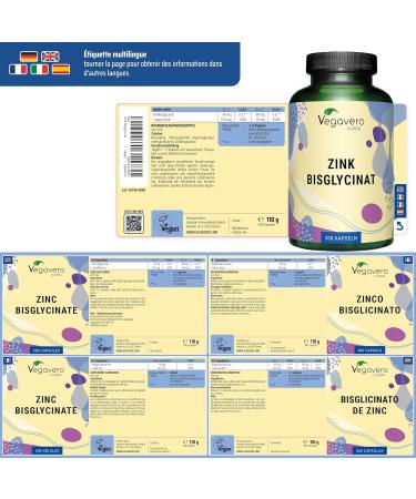 Zinc Bisglycinate | 300 G lules | 100% Pur Sans Additifs | Haute Absorption + Vegan | Compl ment Alimentaire Peau (Acn ) + Immunit | Vegavero  - Buy Online on GoSupps.com