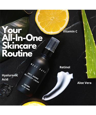 Buy Facial Moisturizer Anti Aging Cream for Men | All-in-One Anti-Wrinkle Face Cream with Retinol & Hyaluronic Acid - 1.69 oz - Buy Online on GoSupps.com