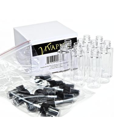 Buy Vivaplex 12 Clear 2 oz Plastic Bottles with Black Fine Mist Sprayers - International Shipping Available - Buy Online on GoSupps.com