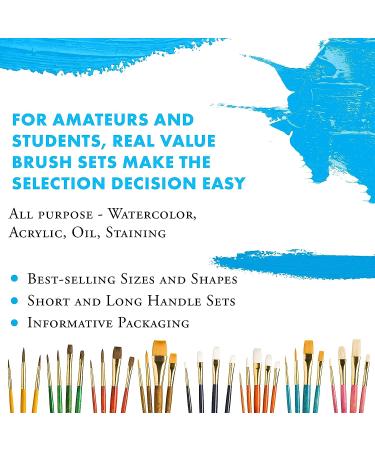 Princeton Real Value Series 9100 Paint Brush Set - Syn-Gold Taklon for Acrylic, Oil, and Watercolor Painting - 9 Piece Variety Pack - Buy Online on GoSupps.com