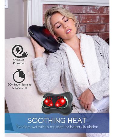 Zyllion Cordless Rechargeable Shiatsu Back and Neck Massager with Heat - Black | ZMA-13RB-BK - Buy Online on GoSupps.com