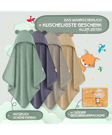 Fuchsundpanda Extra Thick Baby Hooded Towel | 100% Bamboo 75x75cm | Warm Soft Perfect Gift in Copper-Green - Buy Online on GoSupps.com