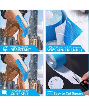 Kinesiology Tape (3 Rolls Pack) Elastic Therapeutic Sports Tape Sports & Athletic Tape Waterproof Breathable Pro for Shoulder Knee Elbow Ankle Waterproof Breathable Latex free 2" x 19.7 feet Per Roll - Buy Online on GoSupps.com
