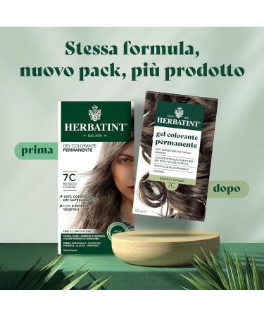  Herbatint Herbatint Permanent Hair Color Gel 7C Ash Blonde - 170 ml | Ammonia-Free 100% Gray Coverage | For Sensitive Skin with 8 Natural Organic Extracts - Buy Online on GoSupps.com
