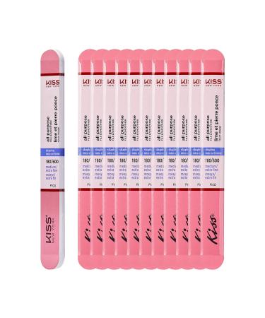 Kiss File All Purpose & Smoother 180 Medium / 600 Extra Fine F100N - Pack of 12