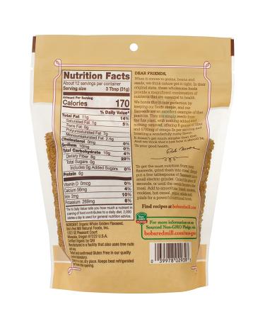 Bob's Red Mill Organic Whole Golden Flaxseed - 13 oz, Pack of 6 | Resealable Packaging - Buy Online on GoSupps.com