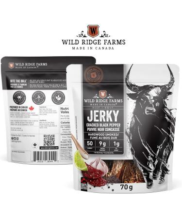 Wild Ridge Farms Jerky Cracked Black Pepper Hardwood Smoked Made in Canada - Buy Online on GoSupps.com