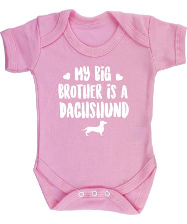 Hippowarehouse My big brother is a Dachshund baby vest bodysuit (short sleeve) boys girls