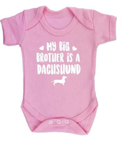 Hippowarehouse My big brother is a Dachshund baby vest bodysuit (short sleeve) boys girls