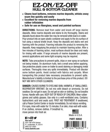 Star Brite EZ-ON EZ-Off Boat Hull & Bottom Cleaner 32oz - Remove Marine Deposits & Scum Line Easily - Buy Online on GoSupps.com