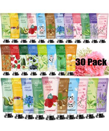 30 Pack Hand Cream Gifts Set For Women Natural Plant Fragrance Hand Lotion Travel Size Moisturizing Hand Cream For Dry Cracked Hands With Shea Butter Body Moisturizer Travel Size Mini Lotion Bulk Mothers Day Gifts For...