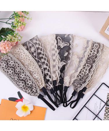 Zifengcer Lace Headbands for Women Girls - Set of 8 Elegant Stretch Wide Headwraps - Buy Online on GoSupps.com