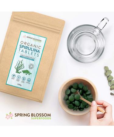 500G Organic SPIRULINA Tablets 1000 x 500mg Natural Dietary Food Supplement Premium Quality Non-GMO Vegan Detox Superfood Rich in Protein Vitamins Amino Acids Iron - Soil Association Certified - Buy Online on GoSupps.com