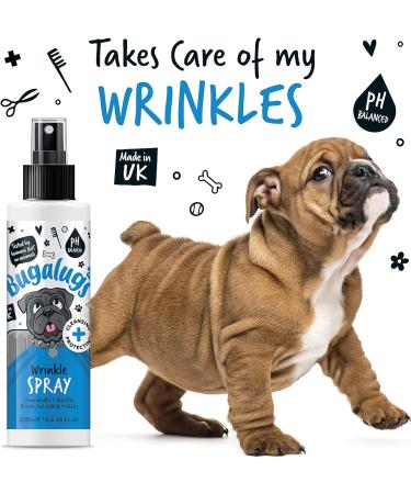 BUGALUGS Wrinkle Dog Spray 200ml for pawly skin use ourdog grooming pet spray on body face paw & bum for puppy dogs & cat grooming - Buy Online on GoSupps.com