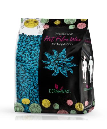 Dermawax Azulen Film Wax with coconut oil hot wax hard wax Waxing pearl wax pearls for professional hair removal face legs arms armpits back depilation without stripes (500 grams) 500 g (1 Pack) - Buy Online on GoSupps.com