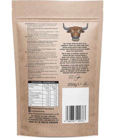 Piri Piri Biltong - High Protein Healthy Snack from British & Irish Beef | 250g Pack - The Original Biltong Company - Buy Online on GoSupps.com