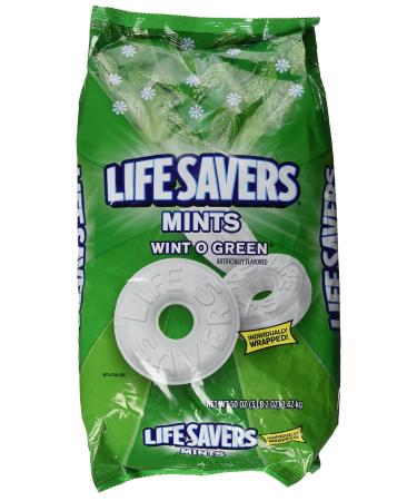 LIFESAVER 21524 Hard Candy, Wint-O-Green, 50oz Bag