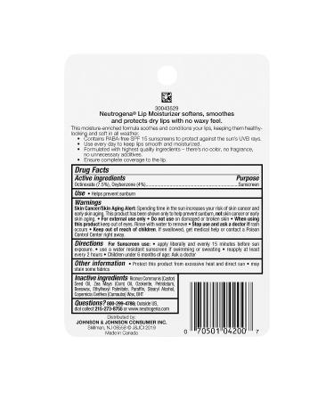 Neutrogena Norwegian Formula Lip Moisturizer SPF 15 | Soothing & Nourishing for Dry Lips | PABA & Fragrance-Free | .15 oz - Buy Online on GoSupps.com