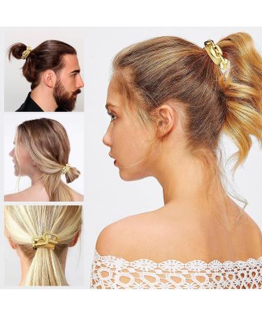 Khaki Hair Ties Accessories | Cute Bracelet Hair Bands with Metal Jewelry | Elastic Ponytail Holders for Women and Girls | Trendy Gift Idea - Buy Online on GoSupps.com