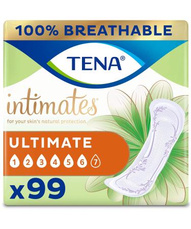 TENA Intimates Ultimate Absorbency Incontinence/Bladder Control Pad, Regular Length, 99 Count (Packaging May Vary) Ultimate Long 33 Count (Pack of 3)