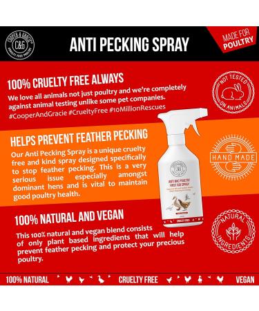 C&G Pets | Anti Pecking Spray 500ML | Organic Blend Protects and Supports Poultry Health | Stop Peck Cleans Pecking Wounds and Cuts | Helps Prevent Feather Pecking | Cruelty Free and Kind Spray 500 ml (Pack of 1) - Buy Online on GoSupps.com