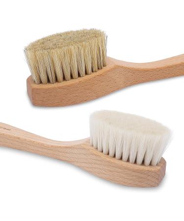 WALDKRAFT Facial Brush Set | Beech Wood Gentle Massage & Cleaning Brush | Made in Germany | 2 Pieces - Goat Hair & Natural Bristles - Buy Online on GoSupps.com