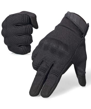 AXBXCX Breathable Touch Screen Full Finger Tactical Gloves for Airsoft Paintball Motorcycle Cycling Hunting Outdoor Black Medium