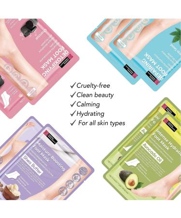 Innerest Original Derma Beauty Foot Mask 6 Pairs - Moisturizing Shea Butter Exfoliating Foot Masks - Buy Online on GoSupps.com