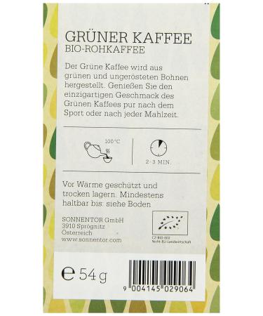 Sonnentor Organic Green Coffee | Double Chamber Bag - 54g | International Shipping Available - Buy Online on GoSupps.com