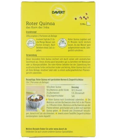 Buy Davert Organic Red Quinoa - Pack of 4 (4 x 200g) | Premium International Shipping - Buy Online on GoSupps.com