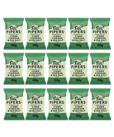 Pipers Crisps Burrow Hill Cider Vinegar and Sea Salt (Pack of 15)