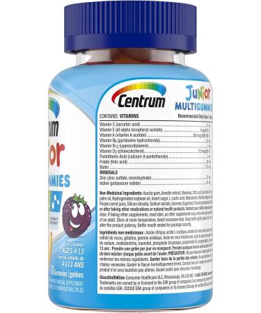 Centrum Junior Multigummies Multivitamins Gummies Kids Multivitamin Gluten-Free Orange Cherry & Berry Flavours Mineral Supplement 70 Count (Packaging May Vary) - Buy Online on GoSupps.com